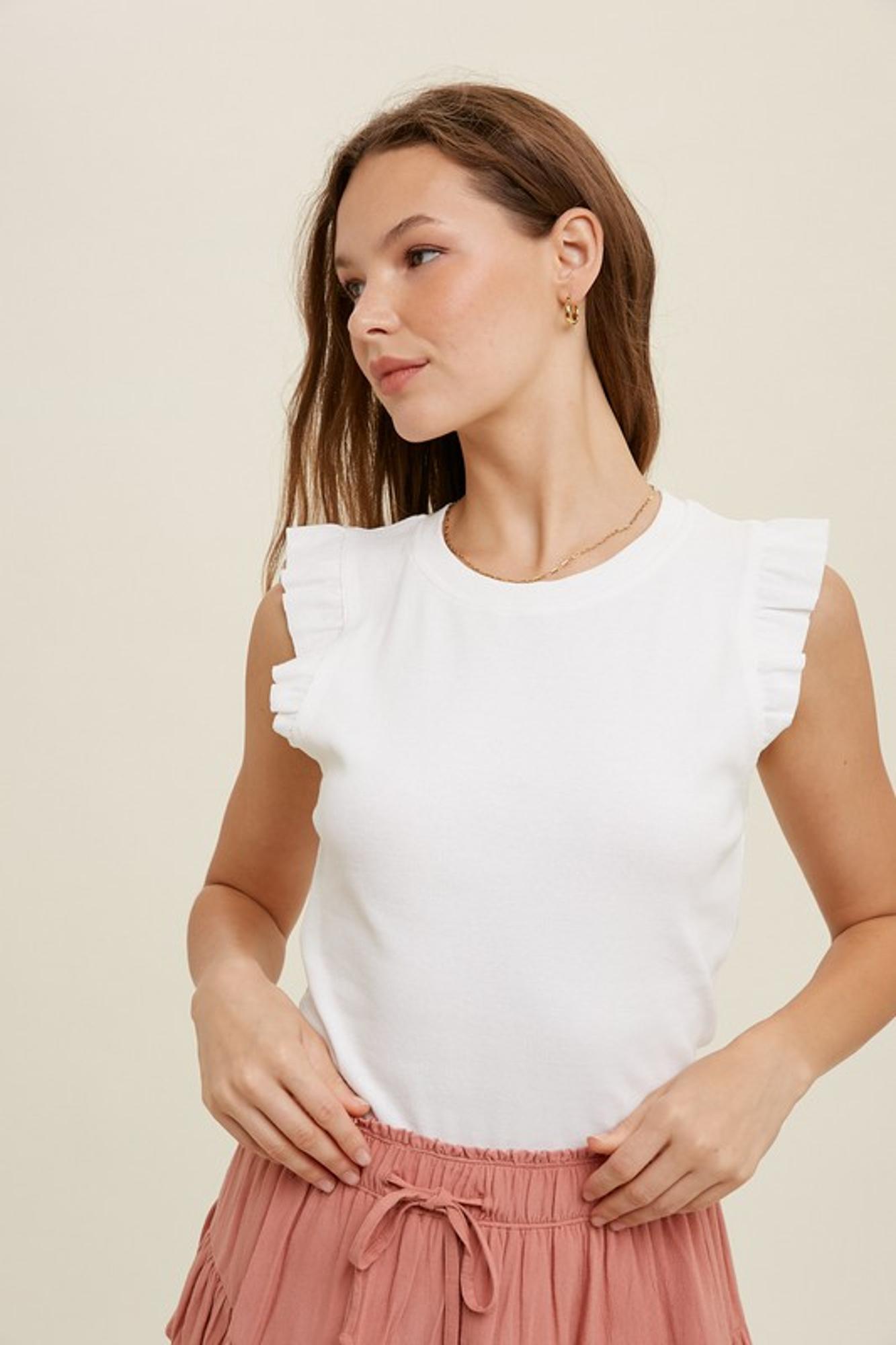 Picture This Ruffle Sleeve Top