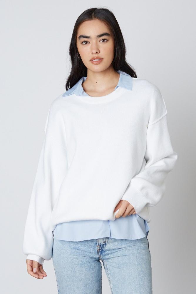 Long Days Ahead Sweater: WHITE