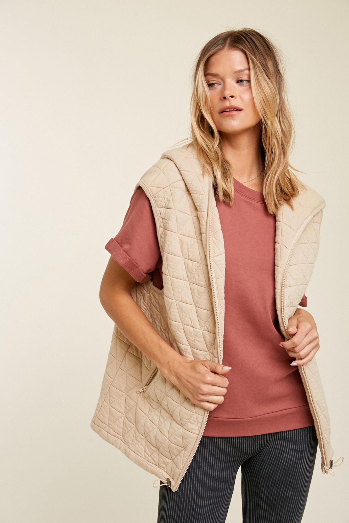 Taking Notes Quilted Hooded Vest