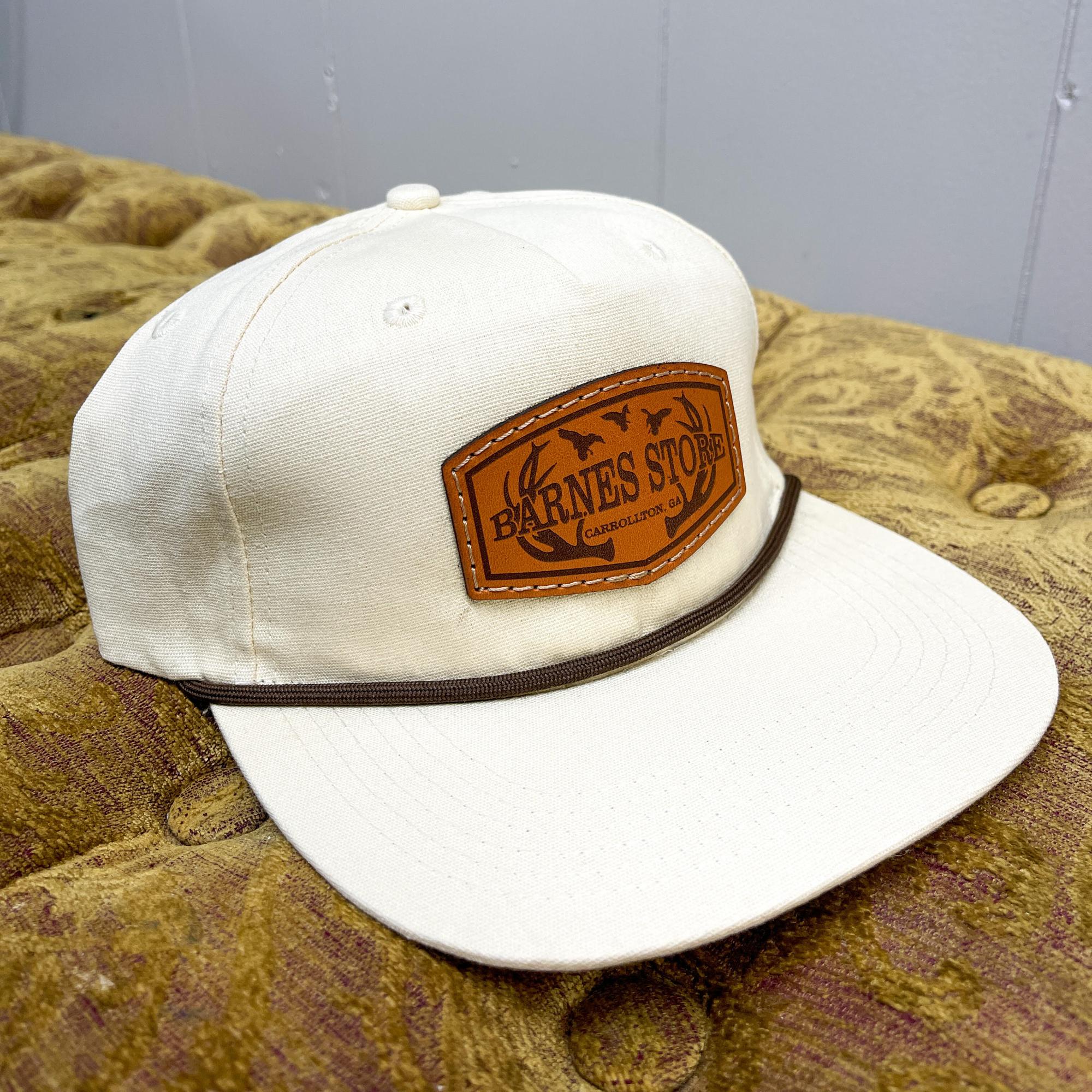 Leather Patch Goat Rope Hat - Cream