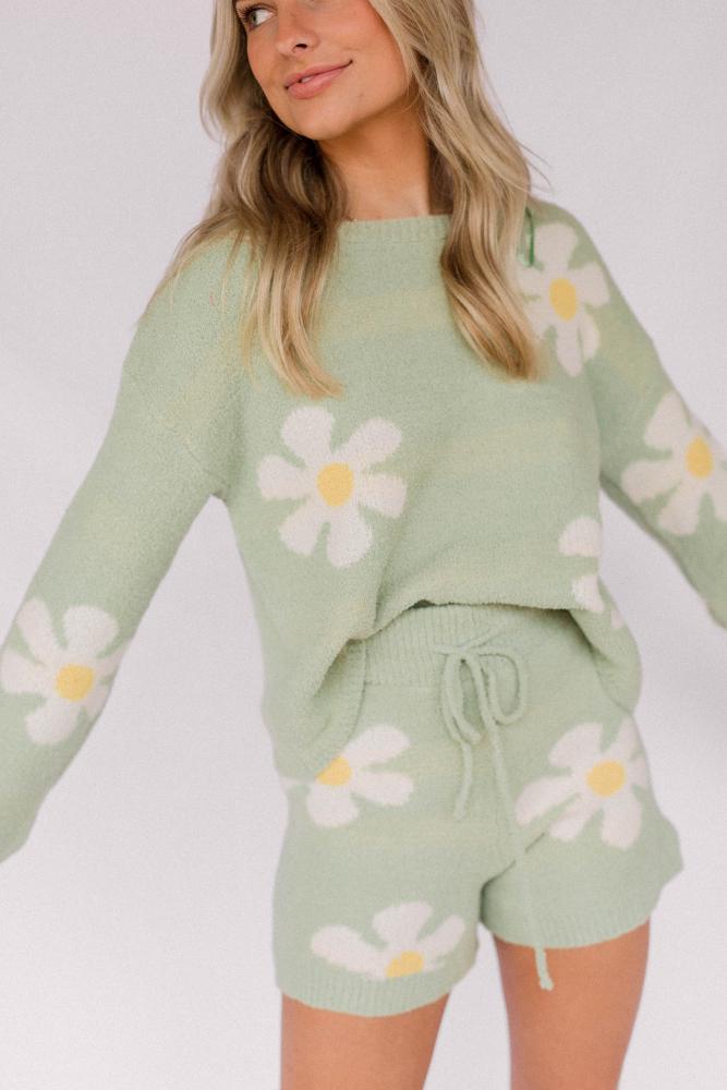 Flower Power Sweater Shorts (Item #AD371017)