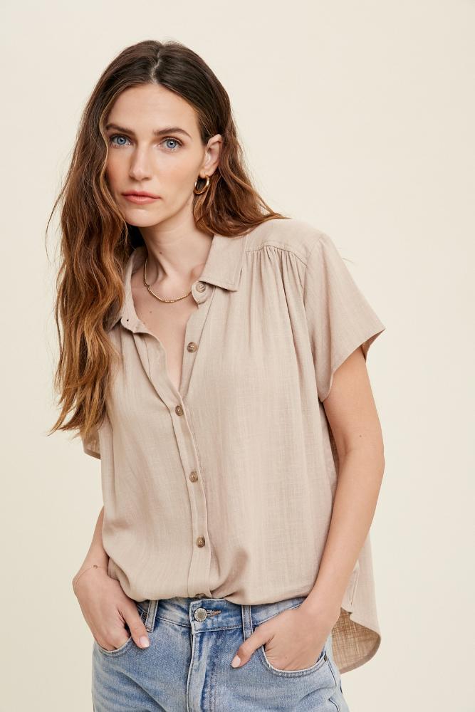 No One But Me Button Down Blouse (Item #WL22-7234)