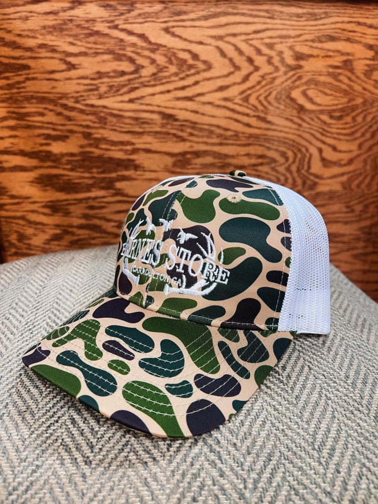 Embroidered Antlers Trucker Hat - Camo/White