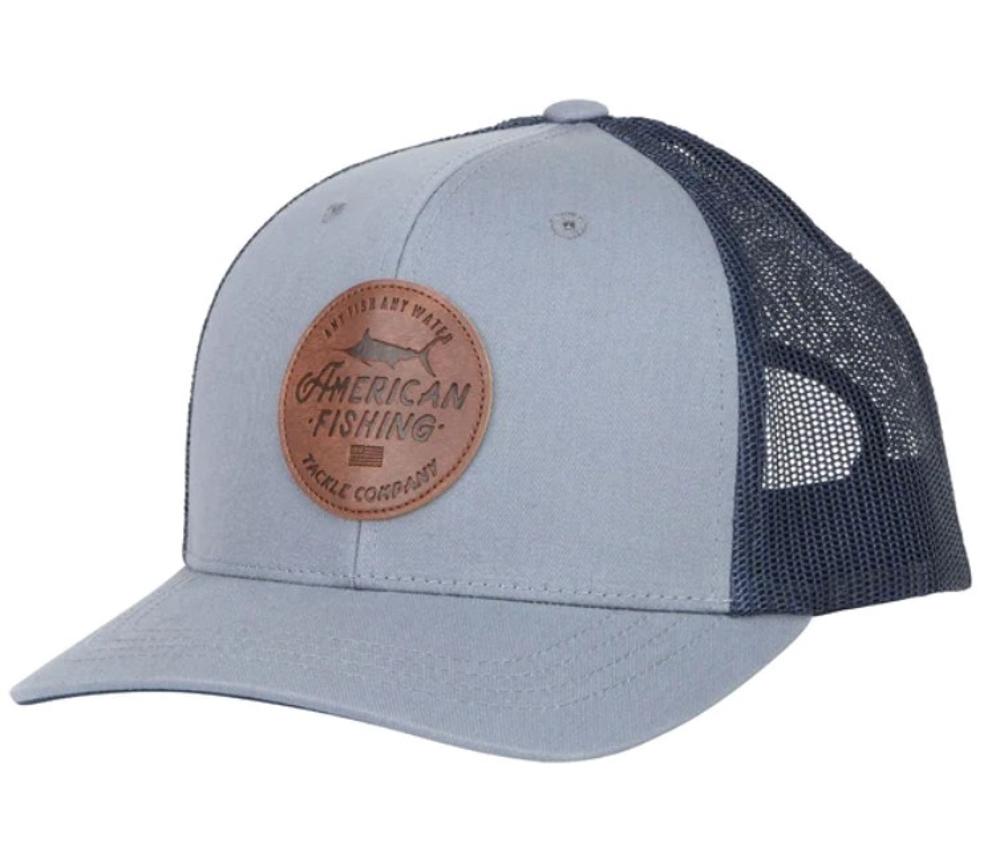 Lemonade Leather Patch Trucker Hat (Item #MC1032-GRA)