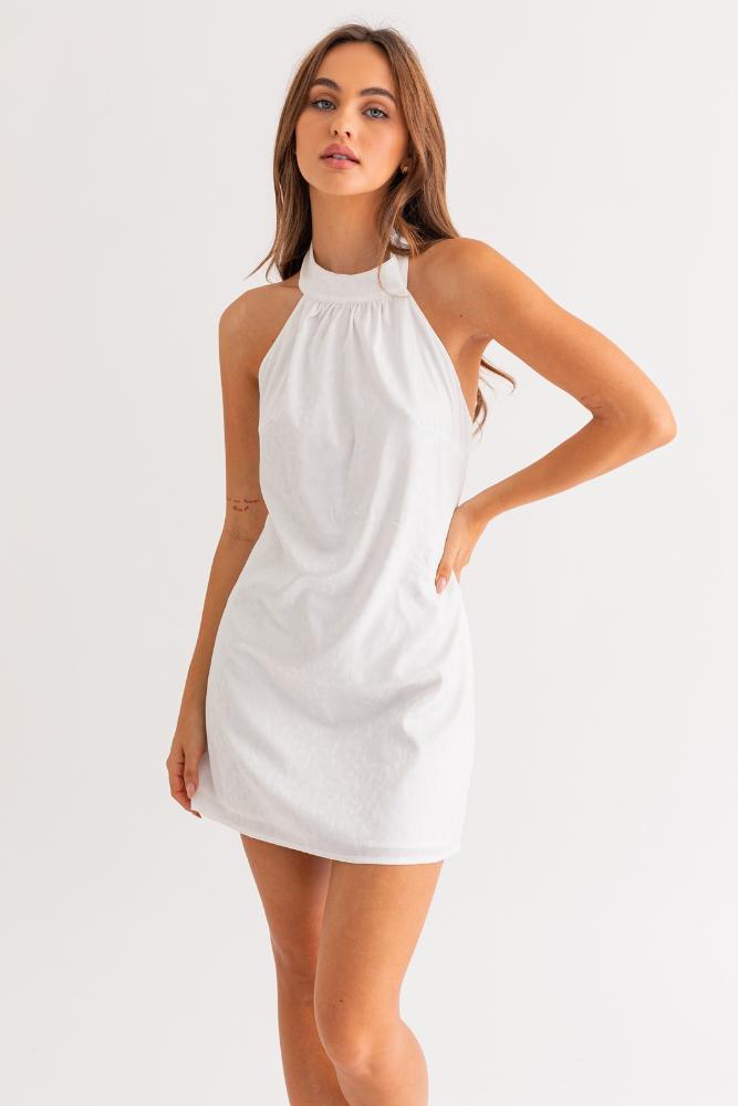 My Wish Halter Neck Dress: WHITE