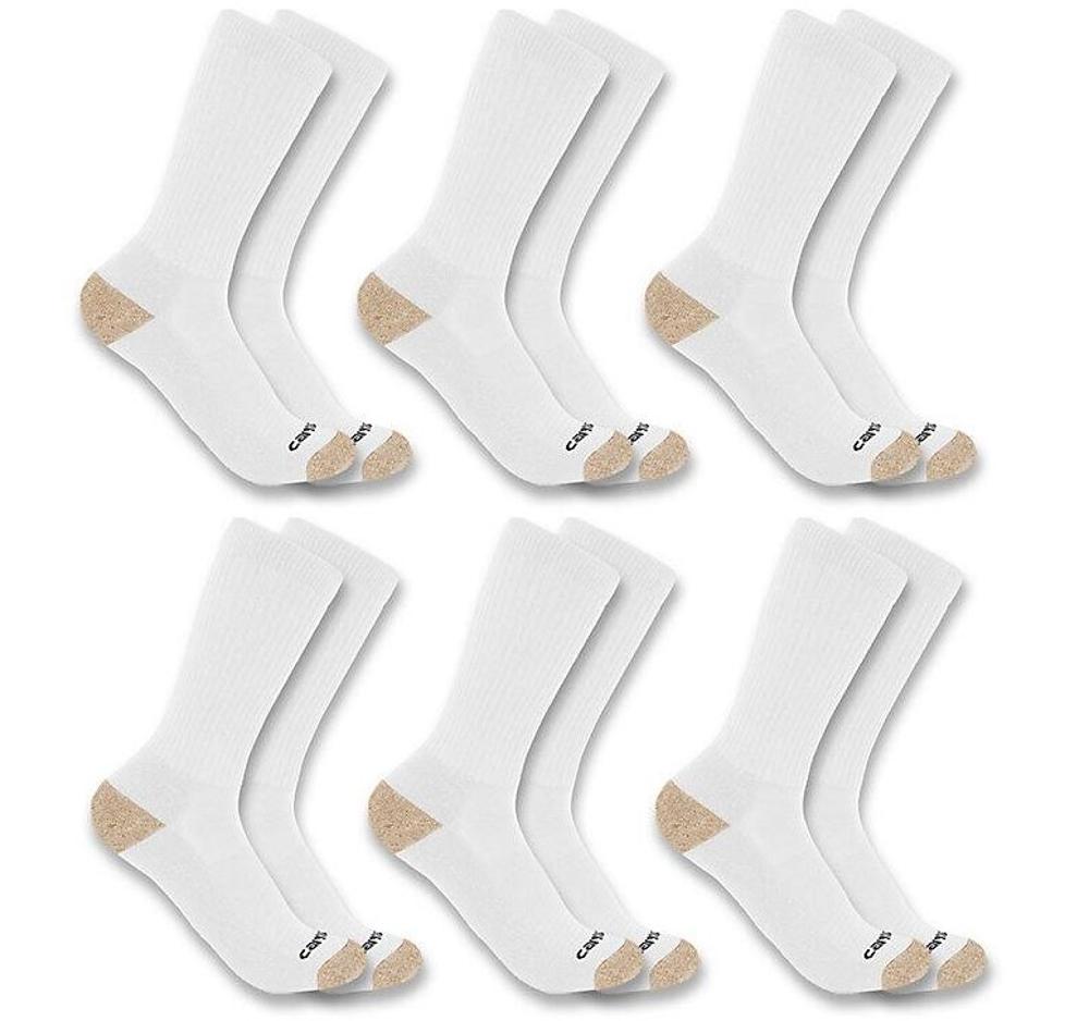 Midweight Crew Sock - 6 Pack: WHITE