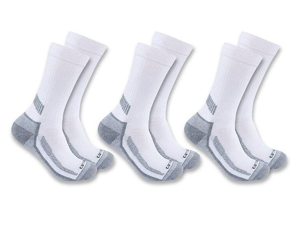 Force Midweight Crew Sock - 3 Pack: WHITE
