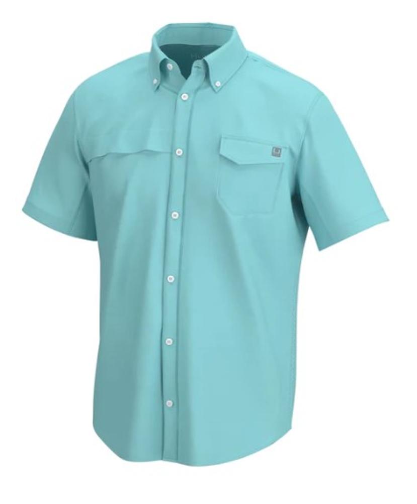 Tide Point Short Sleeve Button Up Shirt: Island Paradise