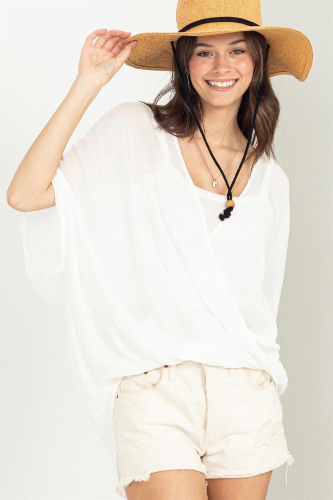 Enchanted Moment Wrap Top: WHITE