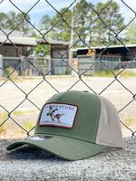 Flying Ducks 112 Trucker Hat: OLIVE/TAN