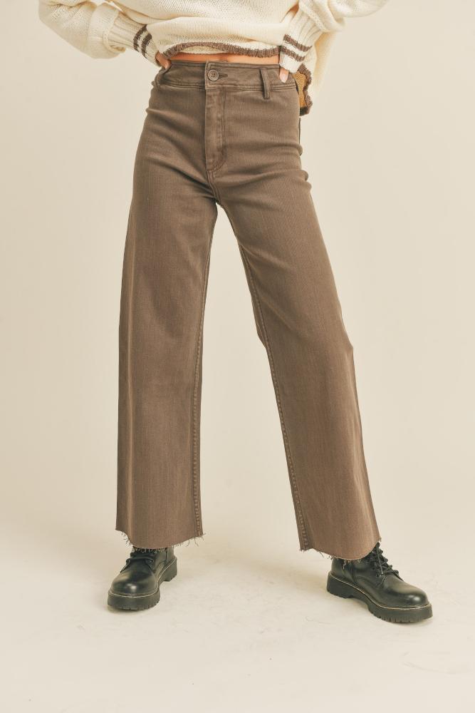 Right Behind You Wide Leg Pants: BROWN