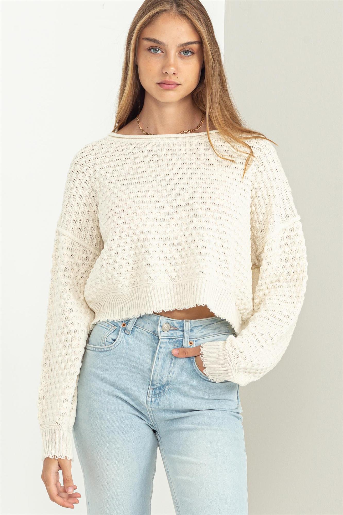 Stay Close Dot Detail Sweater