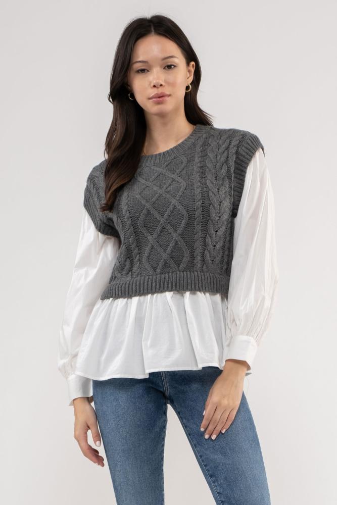 It`s Time Sweater Vest Top Combo