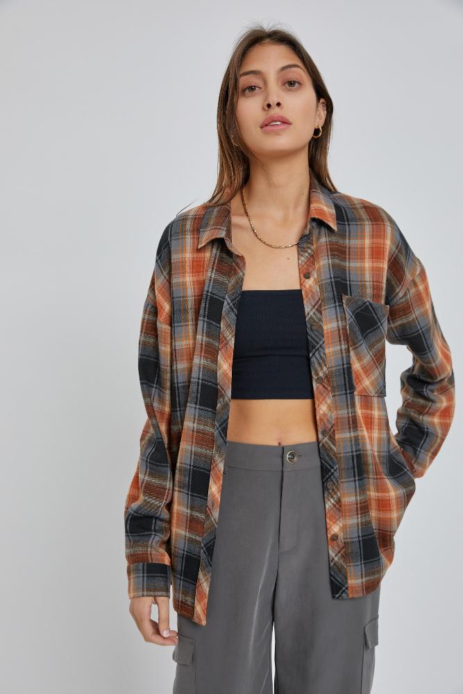 Comfort Called Oversized Flannel: AMBER