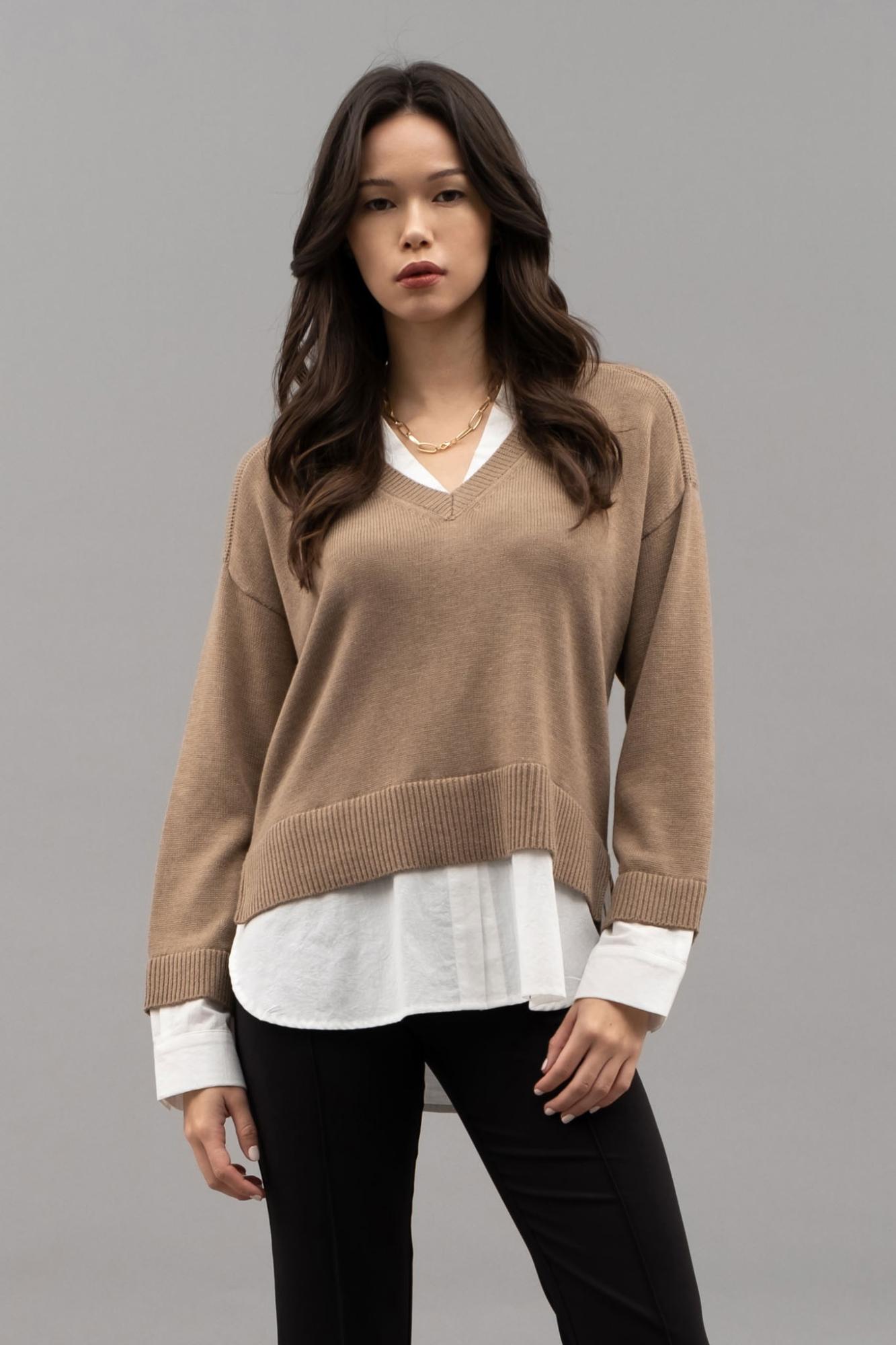 Classy Clean Girl Layered Sweater