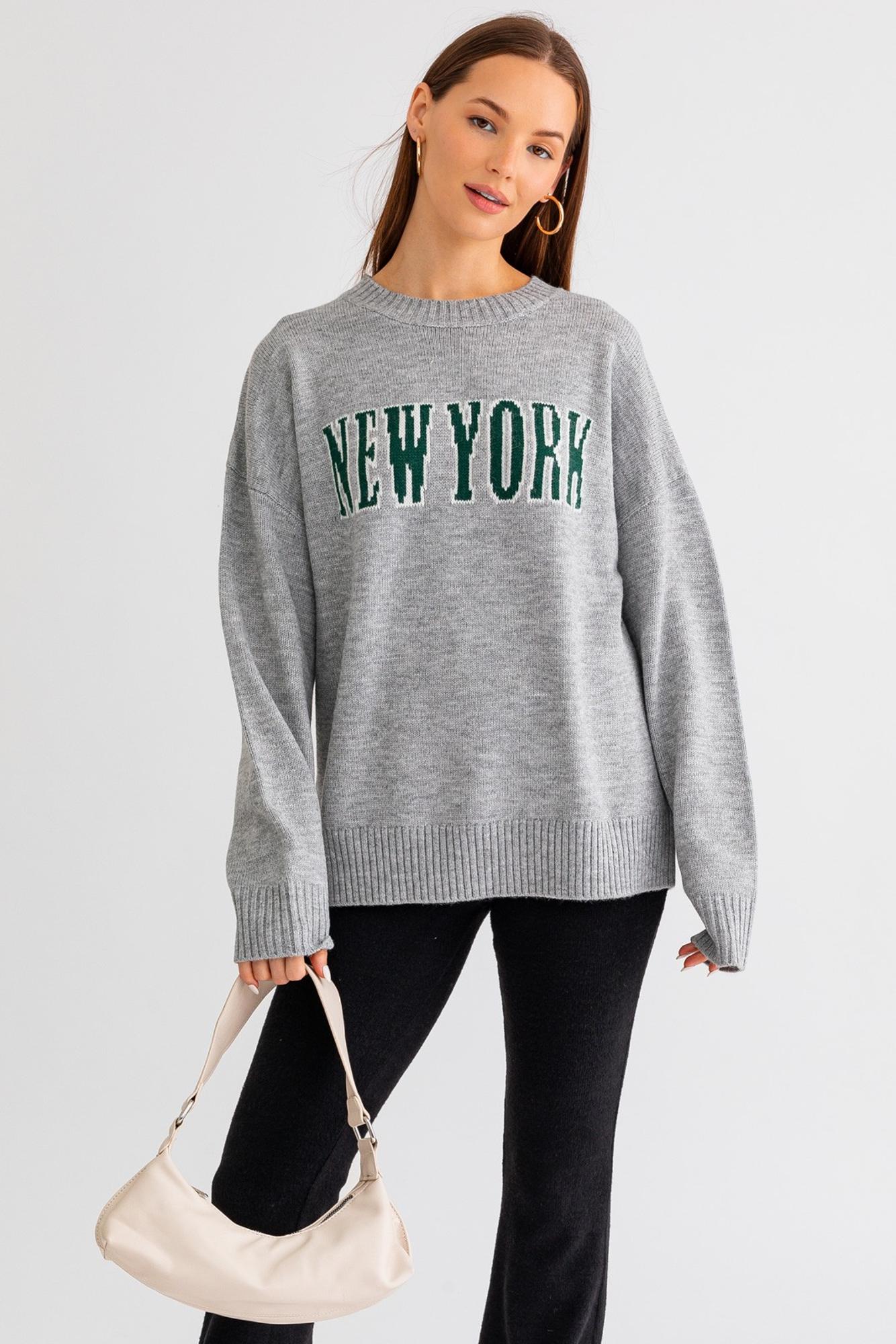 New York Long Sleeve Knit Sweater
