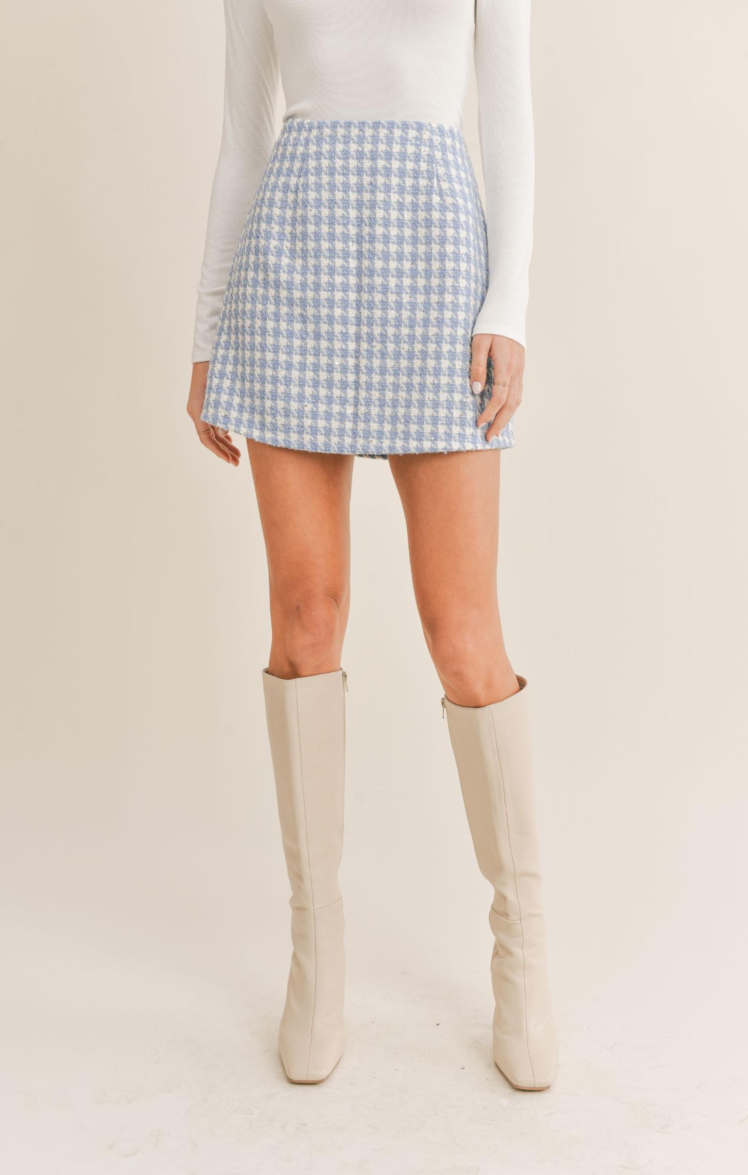  Mila Houndstooth Mini Skirt