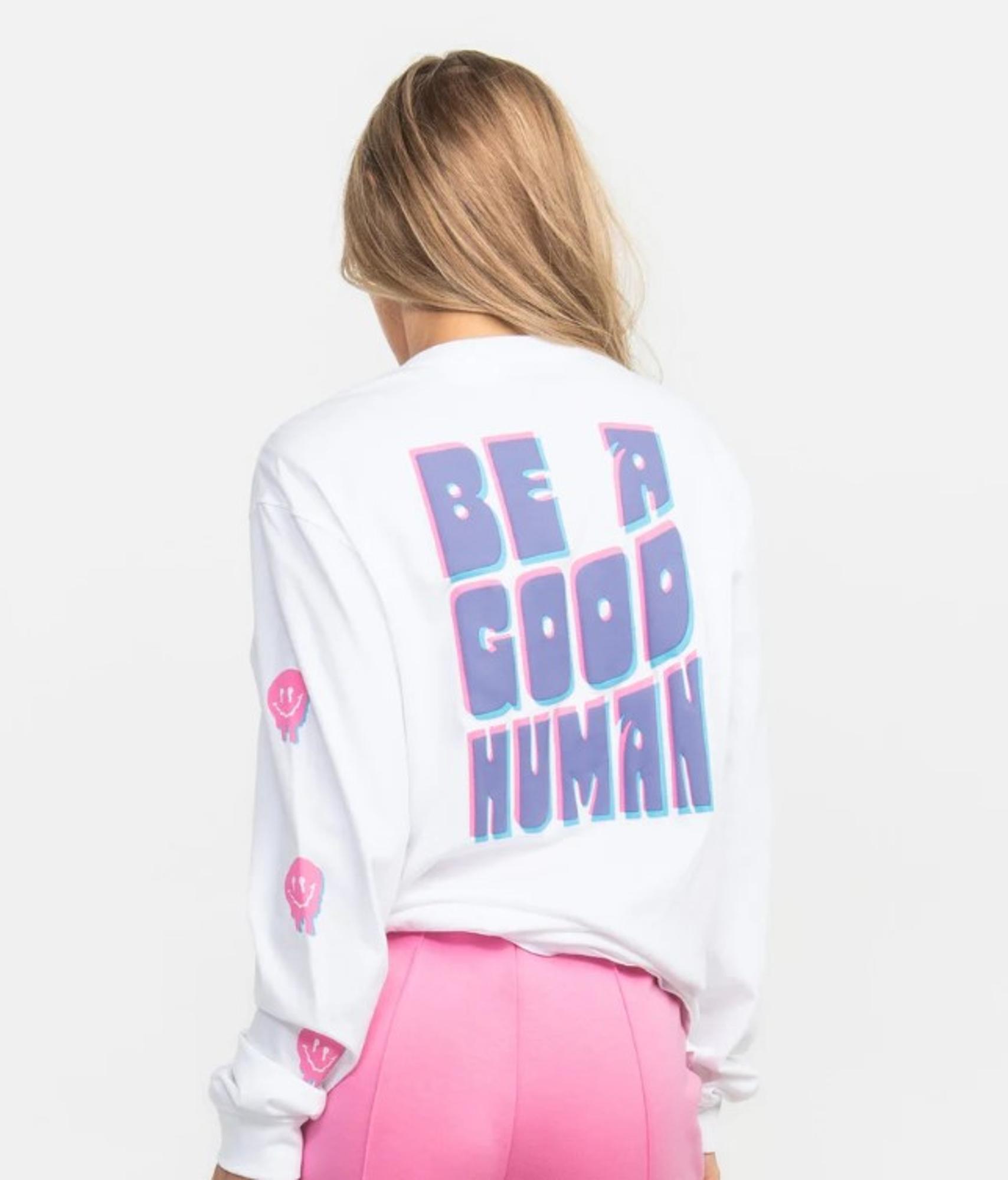 Positive Thoughts Puff Print Long Sleeve Tee