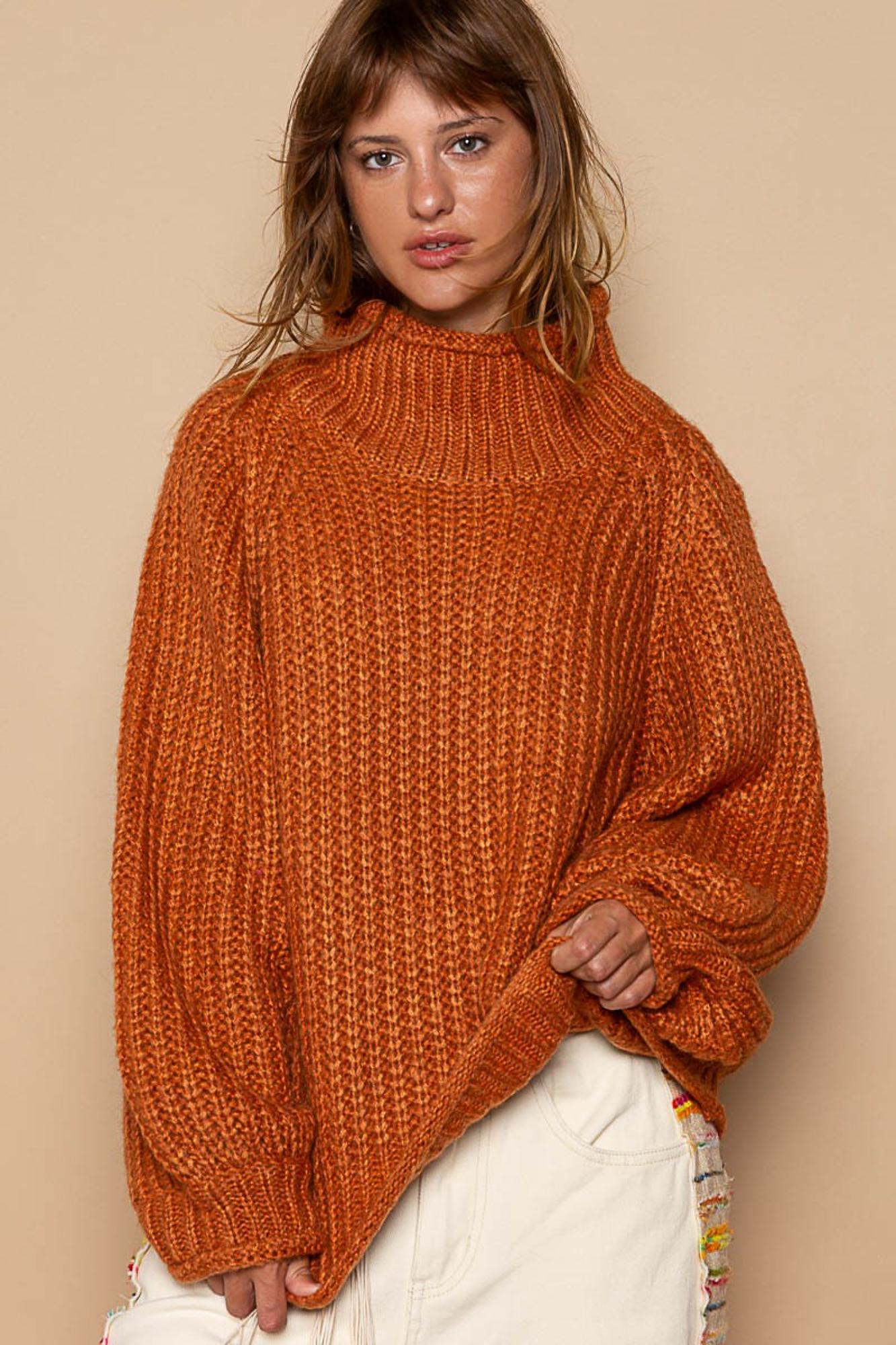 Pumpkin Spice Latte Mock Neck Sweater