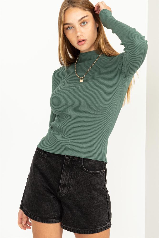Your Perfect Long Sleeve Mock Neck Top (Item #DZ23F795)