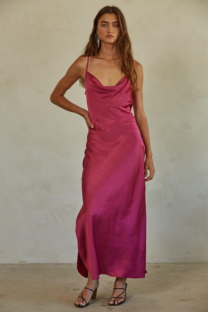 Right For Me Maxi Dress: MAGENTA