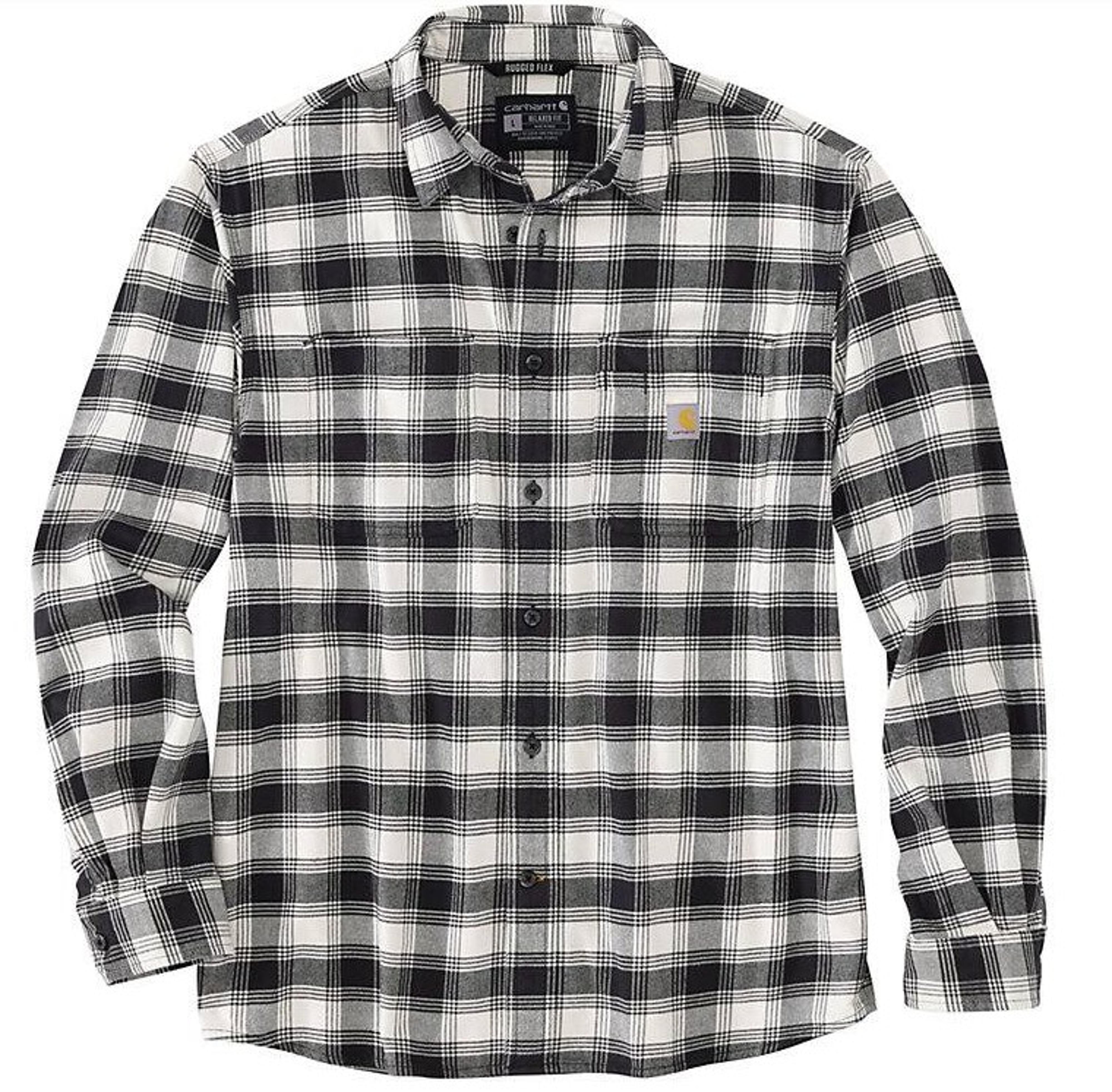  Relaxed Fit Midweight Flannel Long- Sleeve Plaid Shirt