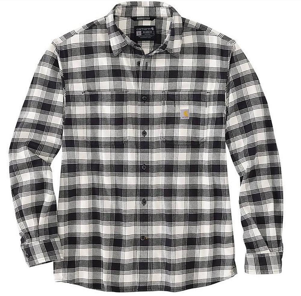 Relaxed Fit Midweight Long Sleeve Flannel: MALT