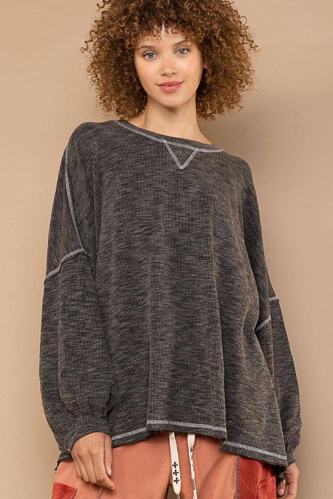 Every Minute Oversized Long Sleeve Top (Item #SMT2193)
