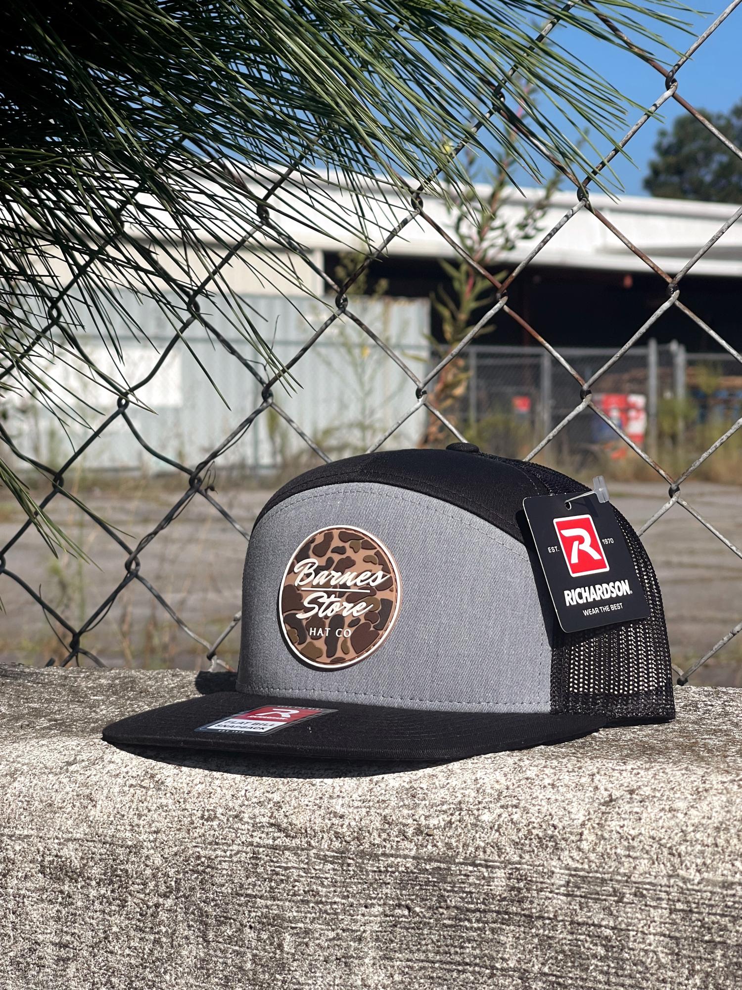 Camo Rubber Patch 7 Panel Trucker Hat