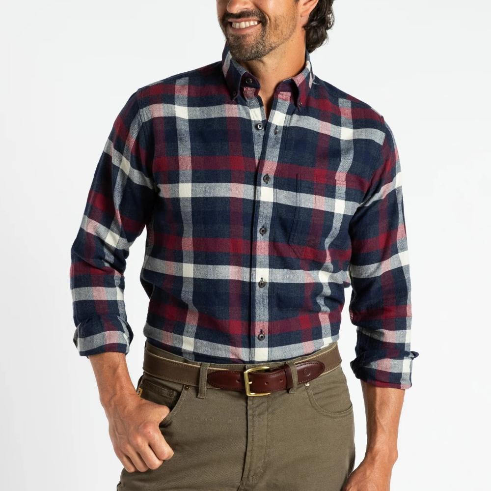 Shelton Plaid Flannel Sport Shirt (Item #D11253-604)