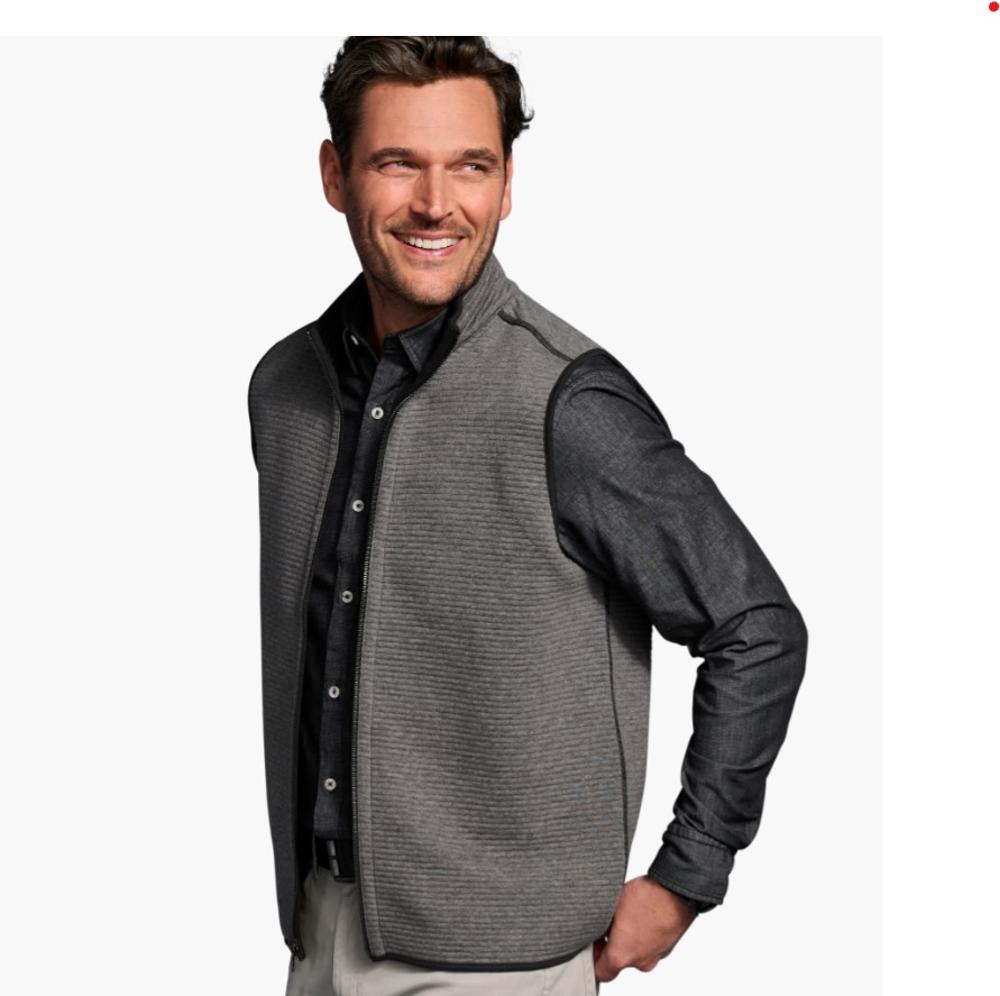 Reversible Channel Quilted Vest: GRAY