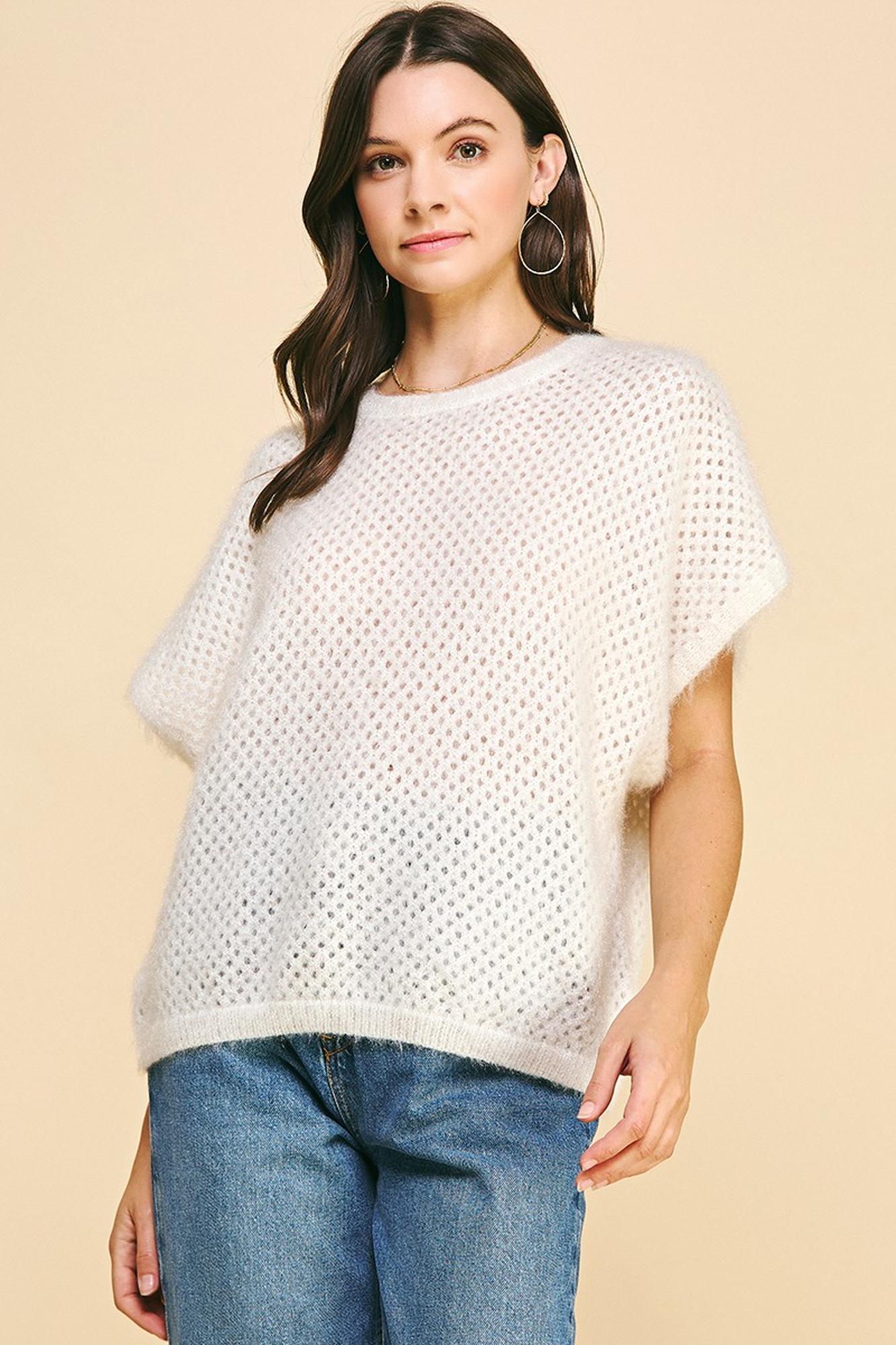 With The Trend Short Sleeve Sweater