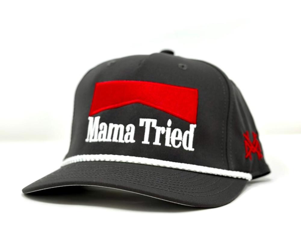 Mama Tried Cowboy Killer 7 Panel Roper Hat: CHARCOAL