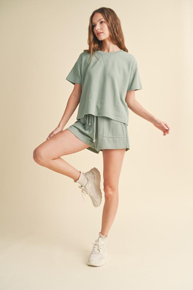 Camille Knit Two Piece Shorts Set (Item #WL23-8348)
