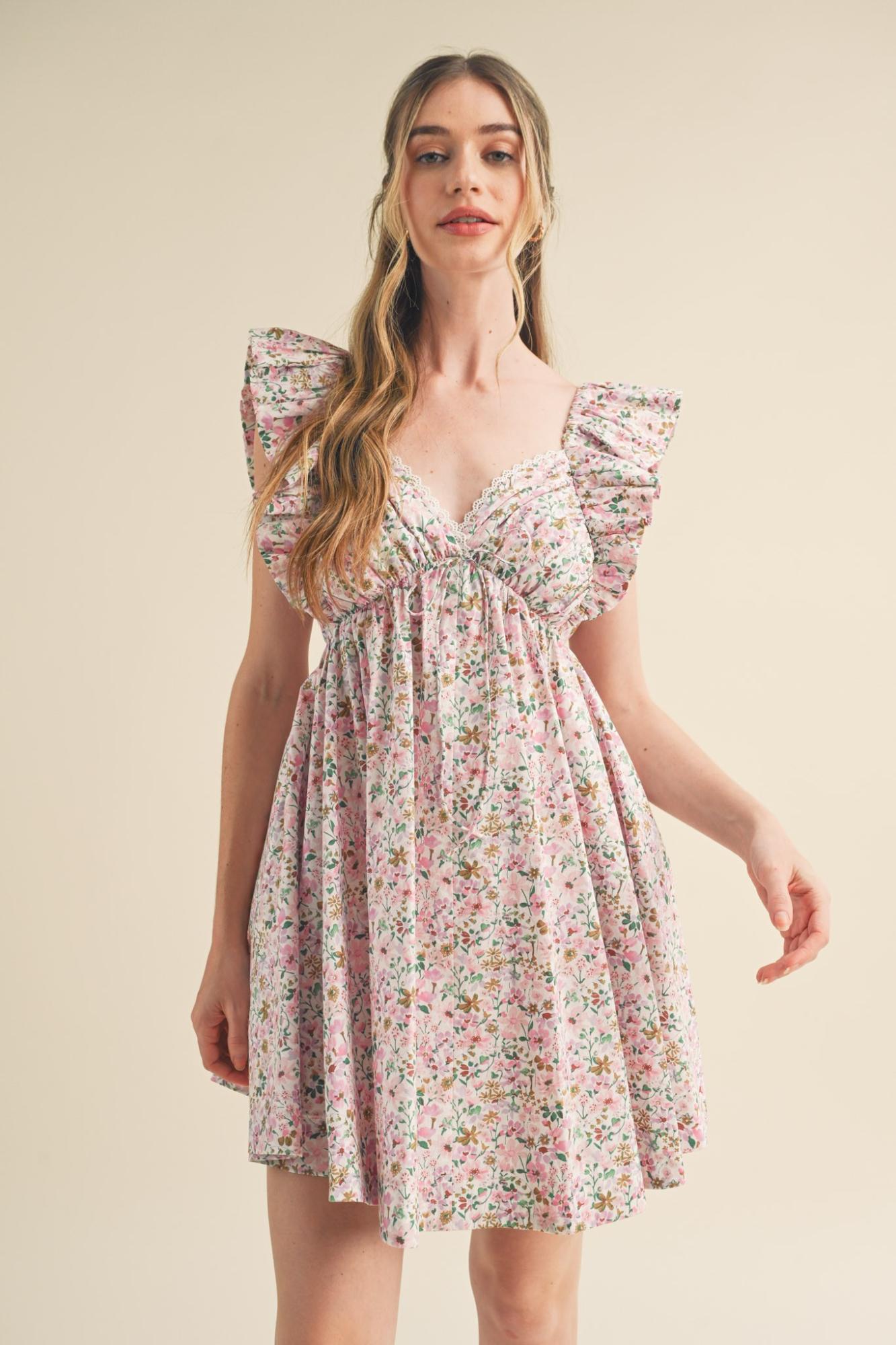 Rosemary Flutter Sleeve Dress