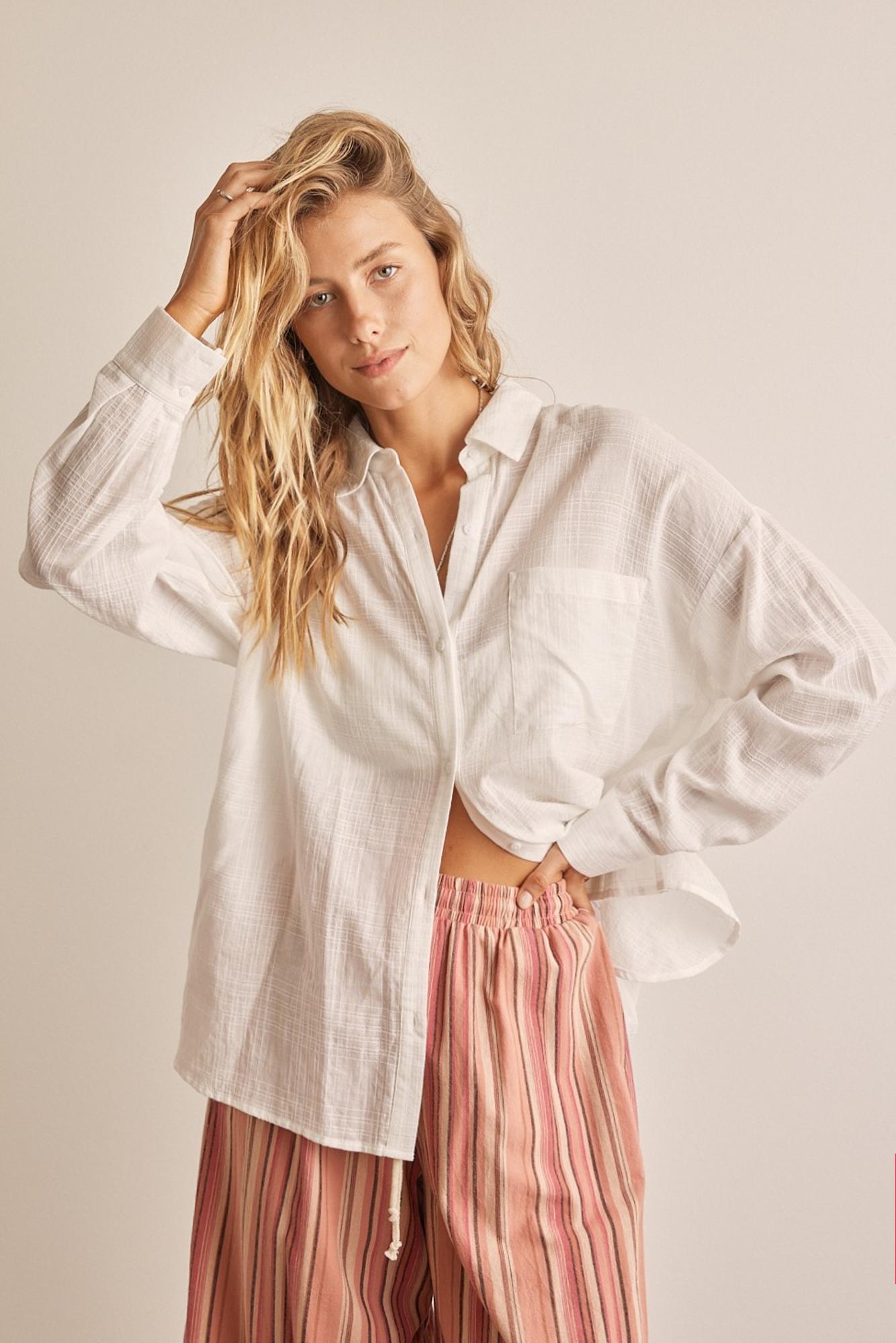 Early Mornings Button Down Top