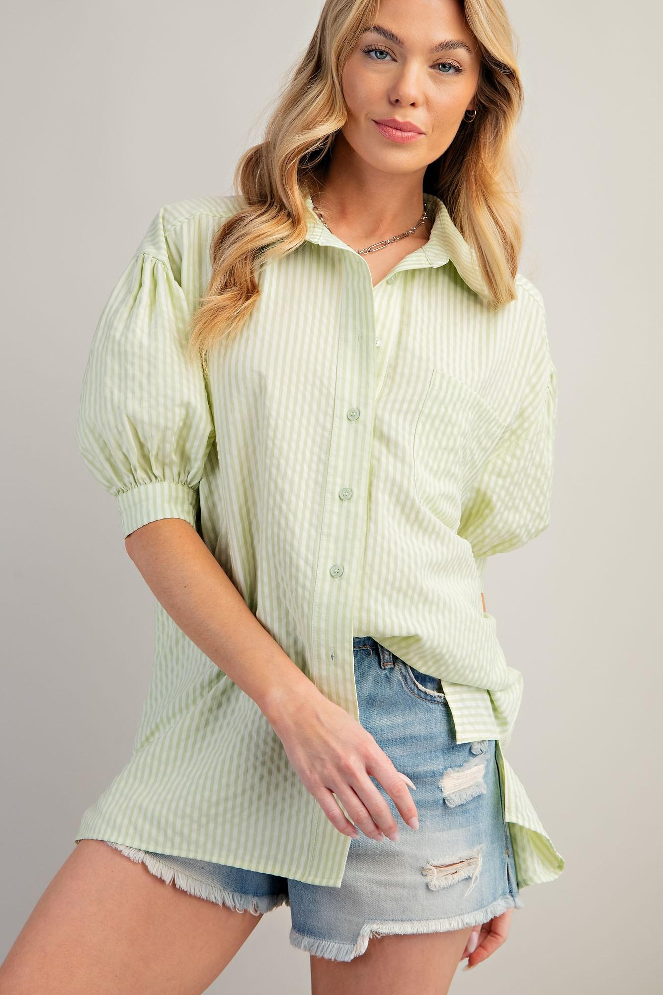 Here For You Short Sleeve Button Down