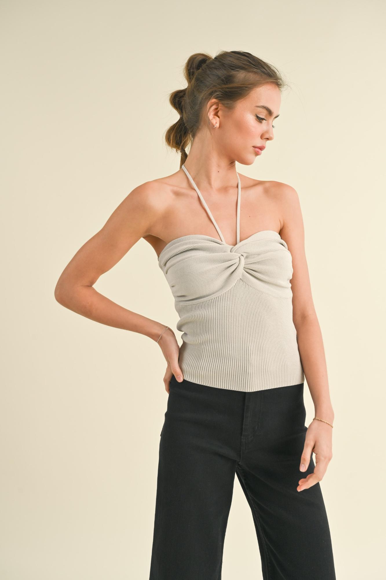 Staying With You Sleeveless Knit Top