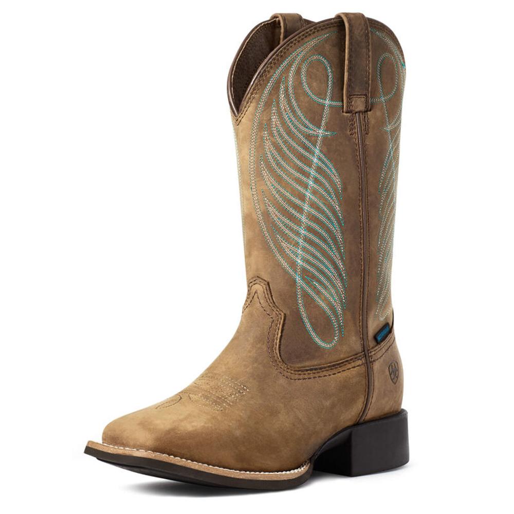Round Up Wide Square Toe Waterproof Western Boots: Brown
