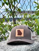 Barnes Store Georgia Leather Patch Hat (Item #BS-112-GALEATHER)