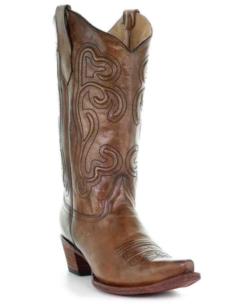 Circle G Brown Corded Embroidery Boots (Item #CIR-L5305)