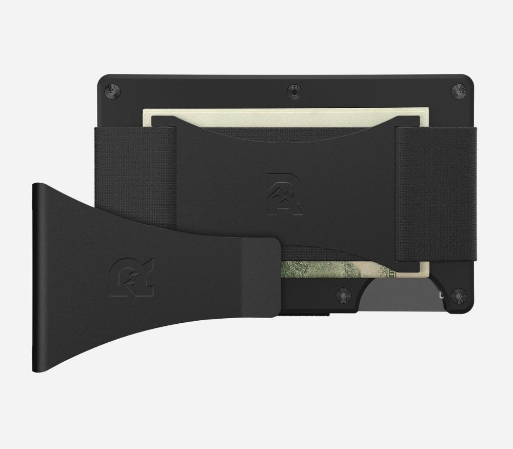 Ridge Money Clip + Cash Strap Wallet: BLACK