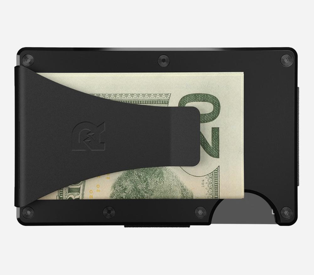 Ridge Aluminum Money Clip Wallet: BLACK