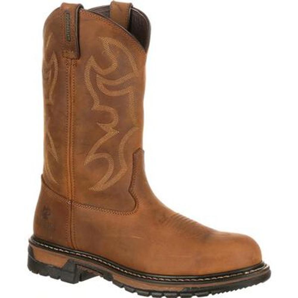 Rocky Original Ride Branson Steel Toe Waterproof Western Boots: BROWN