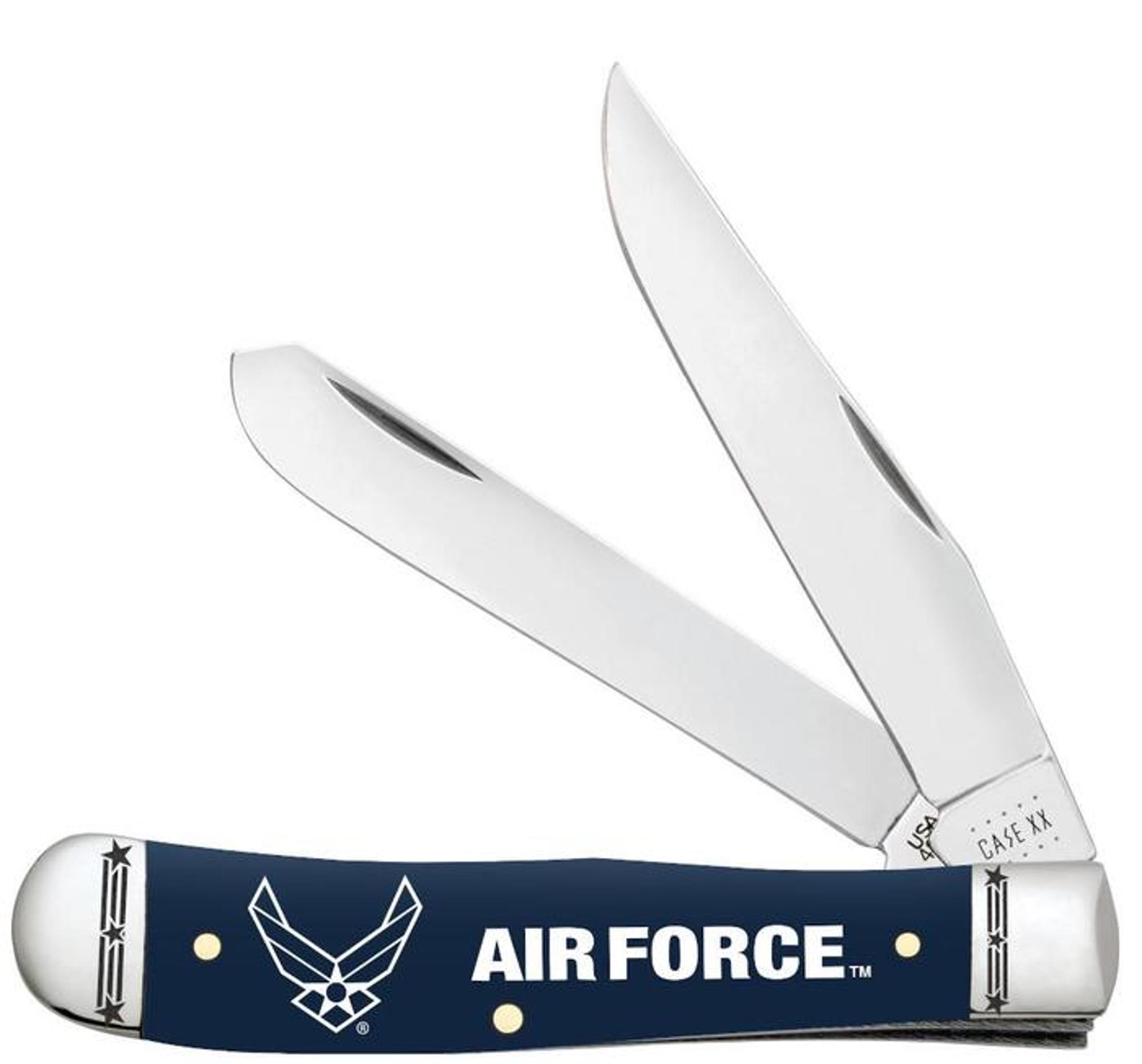 U.S.Air Force Embellished Smooth Navy Blue Synthetic Trapper Knife