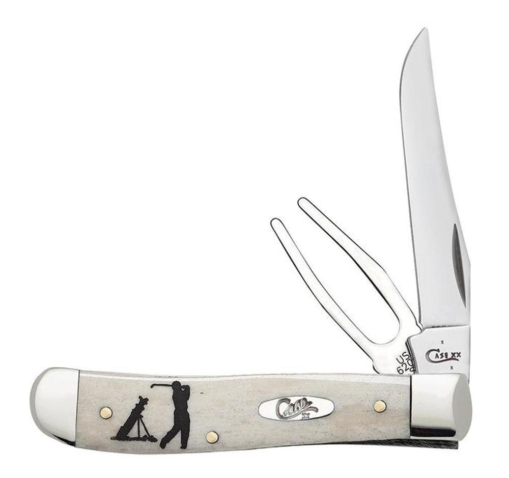 Golfer`s Tool Gift Set Embellished Smooth Natural Bone Knife