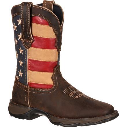  Lady Rebel Patriotic Pull- On Western Flag Boots