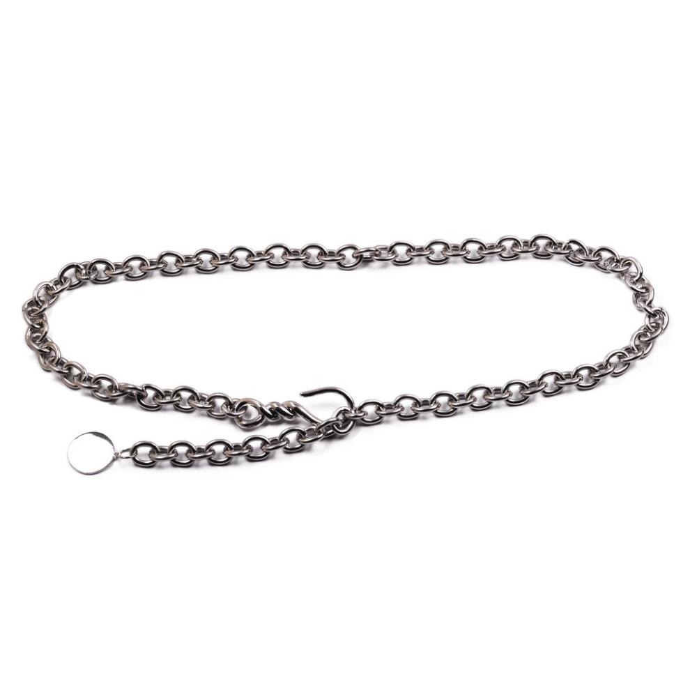 Thick Chain Belt With Hook Buckle: SILVER