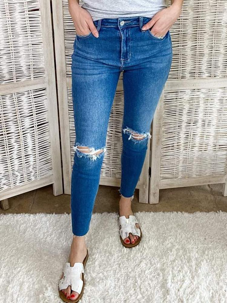 High Rise Ripped Mom Skinny Jeans