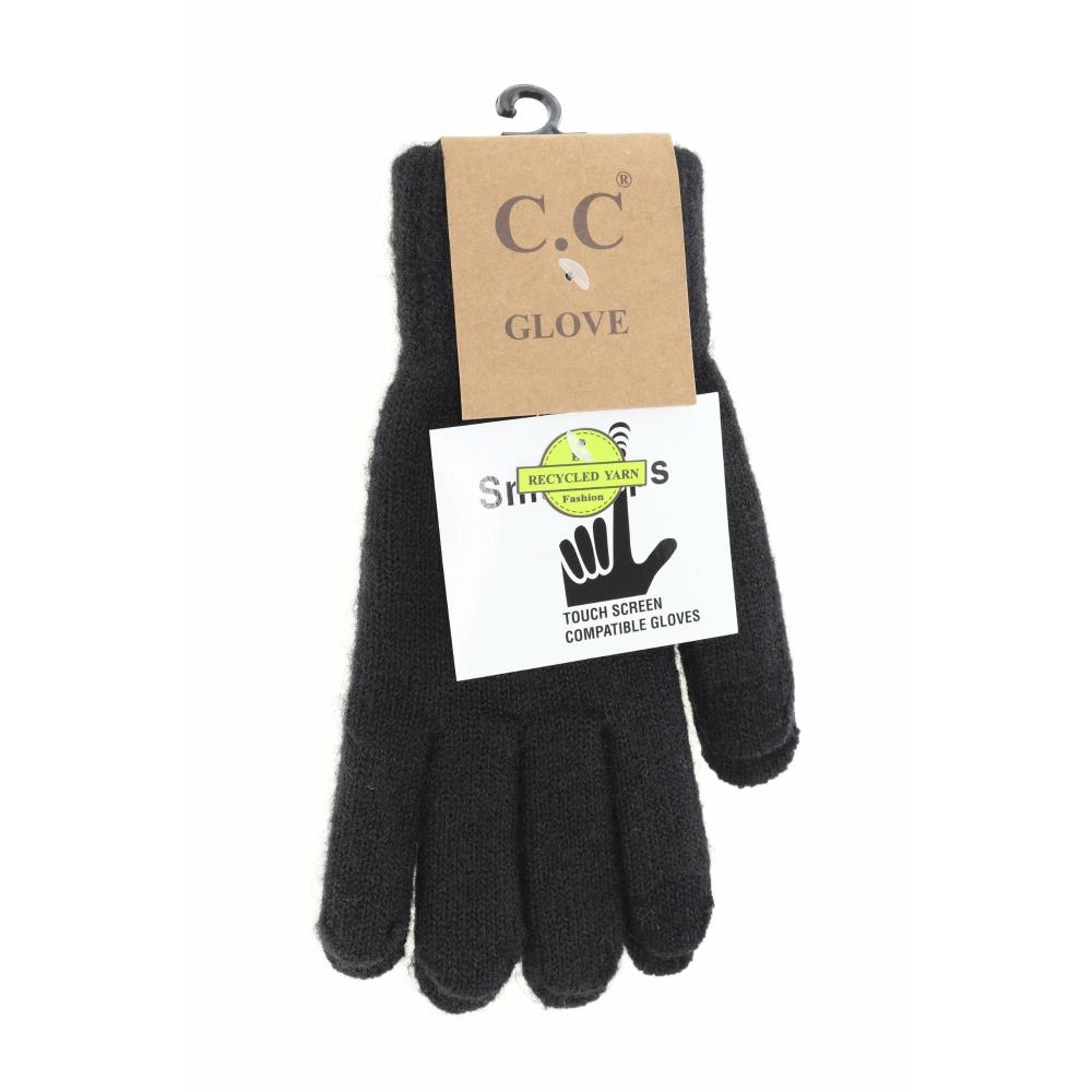 Soft Knit Gloves: BLACK